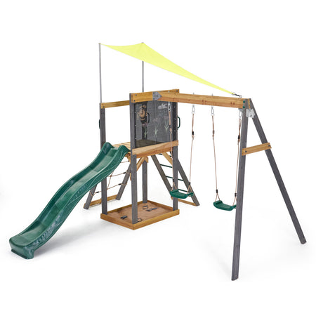 Left angle of Plum Play's Siamang Wooden Playcentre Climbing Frame