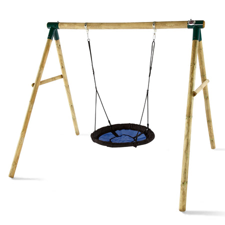 Front view of Plum Play's Spider Monkey Wooden Nest Swing Set