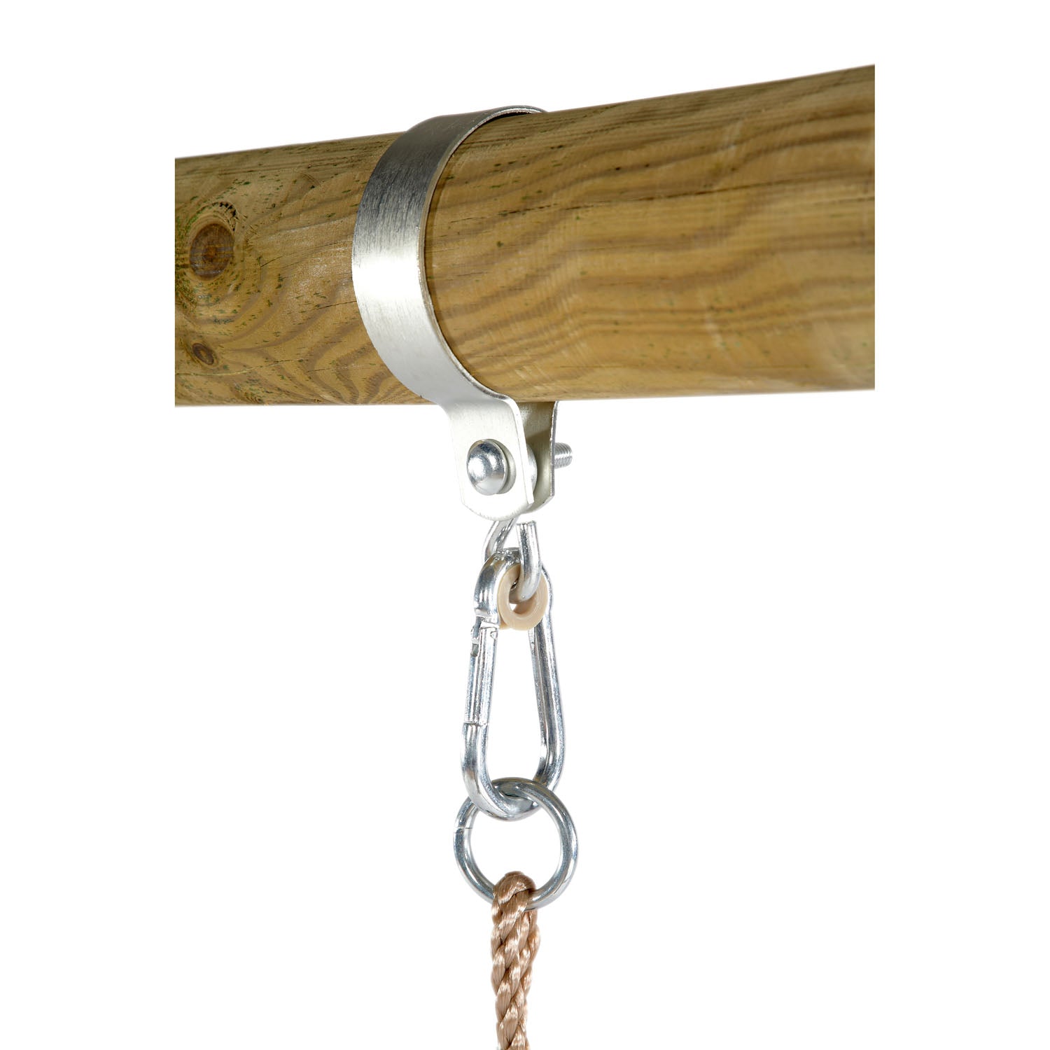 Metal swing attachment in Plum Play's Spider Monkey Wooden Nest Swing Set