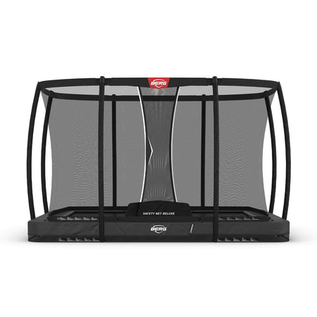 330 x 220cm or 10.8ft x 7.2ft BERG Ultim Champion InGround Rectangular Trampoline with Safety Net Deluxe in Grey colour