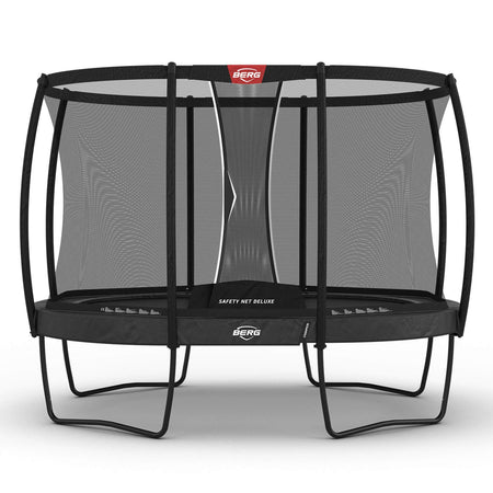 350 x 250cm or 11.5 x 8.2ft BERG Grand Champion Oval Trampoline with Safety Net Deluxe in Grey colour