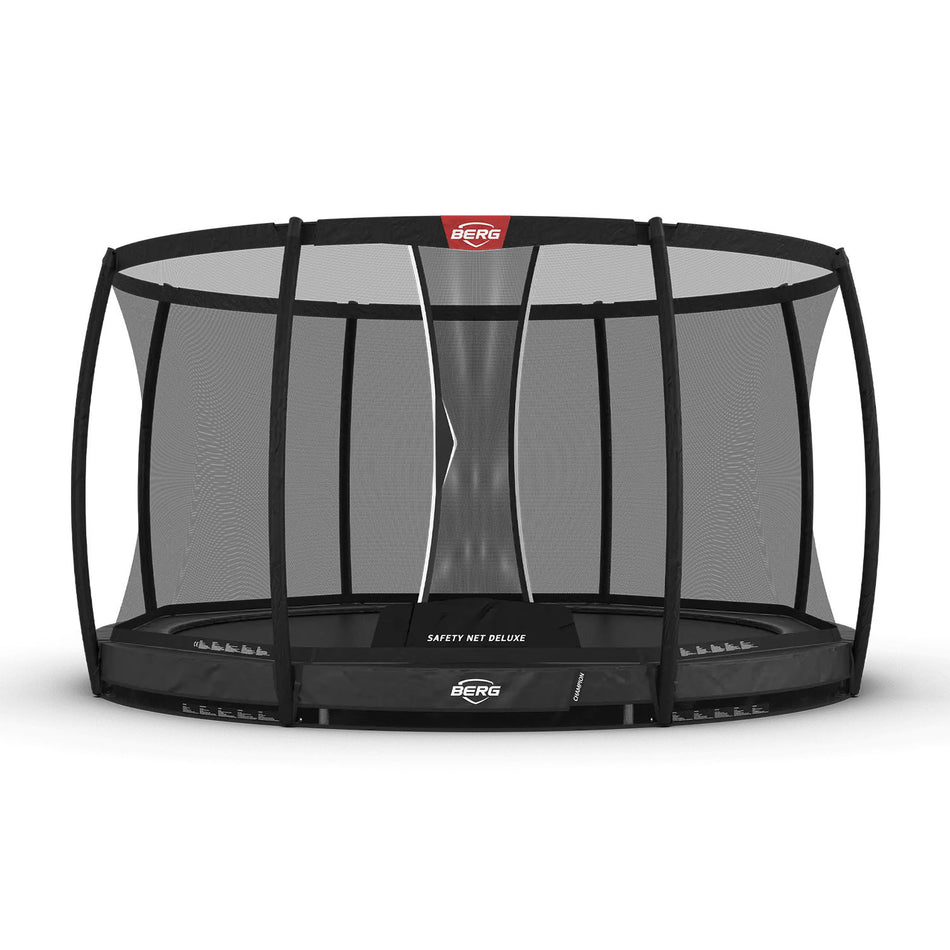 380cm or 12.5ft BERG Champion InGround Round Trampoline with Safety Net Deluxe in Grey colour