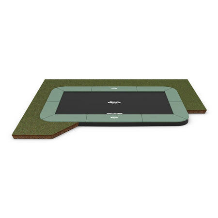 410cm or 13ft x 8ft BERG SPORTS Ultim Champion ECO FlatGround Rectangular Trampoline in Green colour