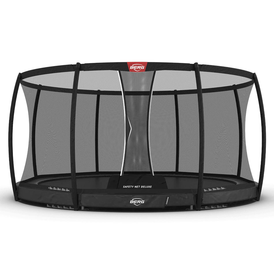 430cm or 14.1ft BERG Champion InGround Round Trampoline with Safety Net Deluxe in Grey colour