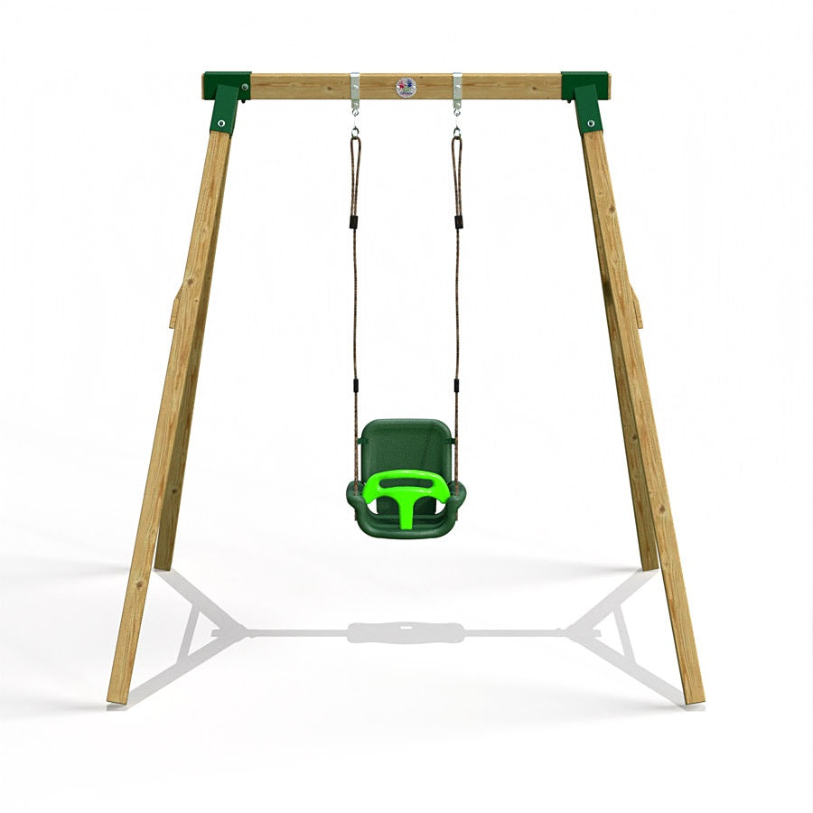 Little Rascals Wooden Single Swing Set with 3 in 1 Baby Seat