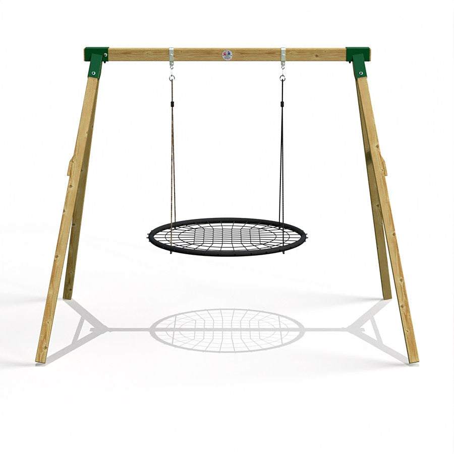 Little Rascals Wooden Single Swing Set with Nest Swing