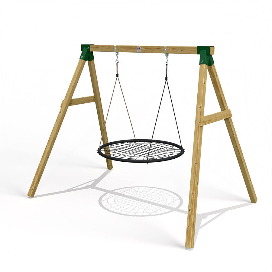 Little Rascals Wooden Single Swing Set with Nest Swing