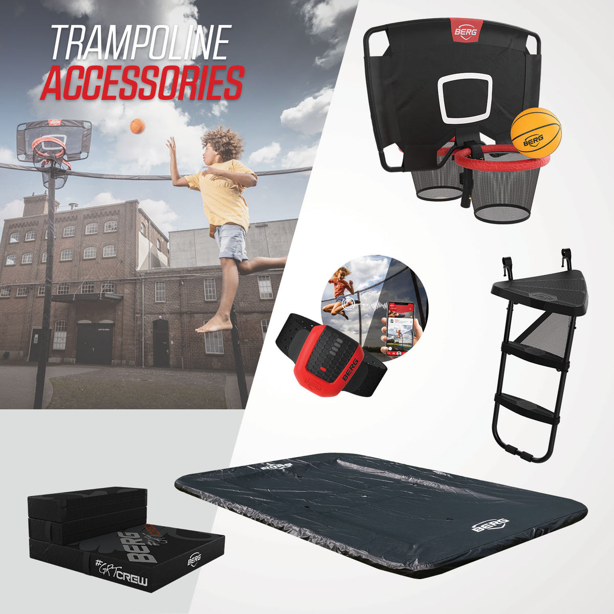 Extend your BERG Elite Trampoline with Safety Net Deluxe with available trampoline accessories