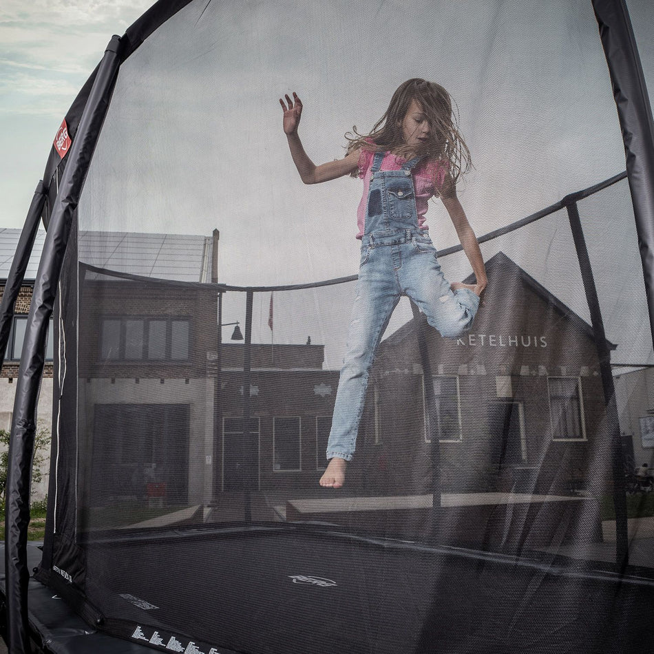 16.4ft x 9.8ft BERG Ultim Elite Rectangular Trampoline + Safety Net DLX XL